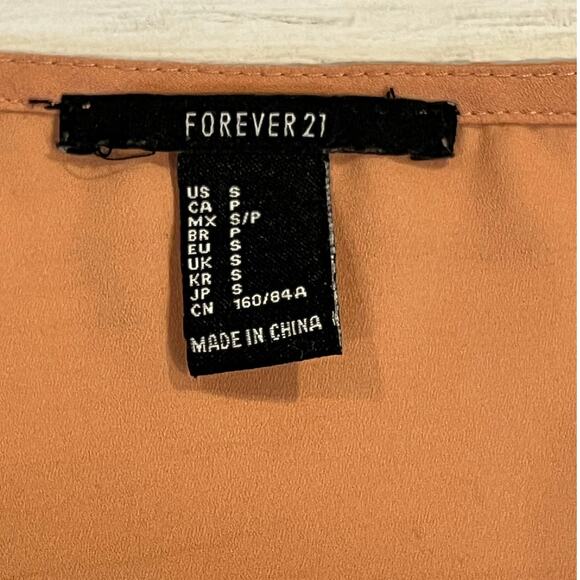 VTG Forever 21 small Y2K gold pink lace tank cami babydoll cottage bella elena - Picture 3 of 5